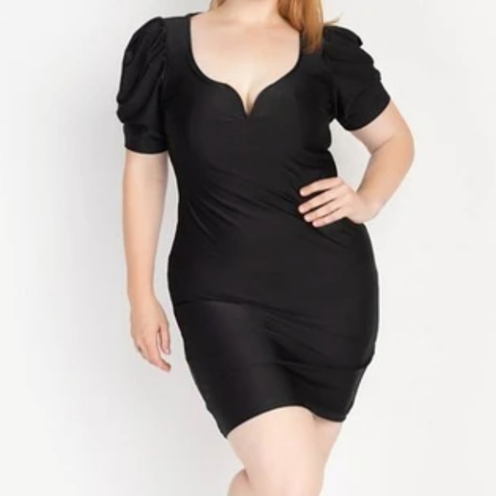 Haute Monde Black Mini Bodycon Dress
